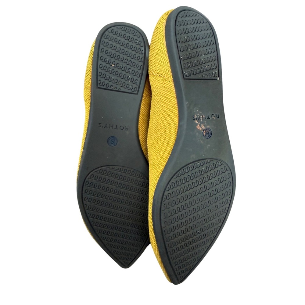 ROTHYS The Pointed Flat Shoes Yellow Knit Women's Size W8.5 - Picture 7 of 7